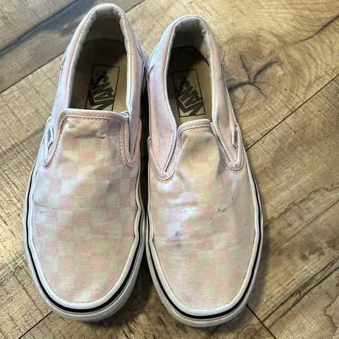 Vans  Women’s 8 Pink White Checker Off the Wall Slide-ons Slip-ons Sneaker Shoes