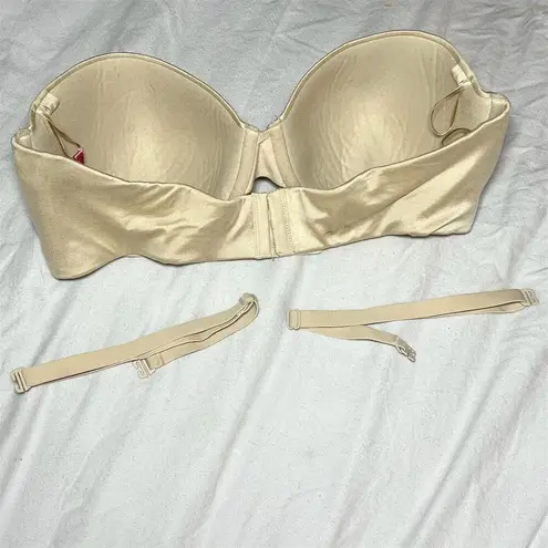 Hanes  Maidenform Comfort Devotion Strapless Convertible Bra 38D Beige Padded Und