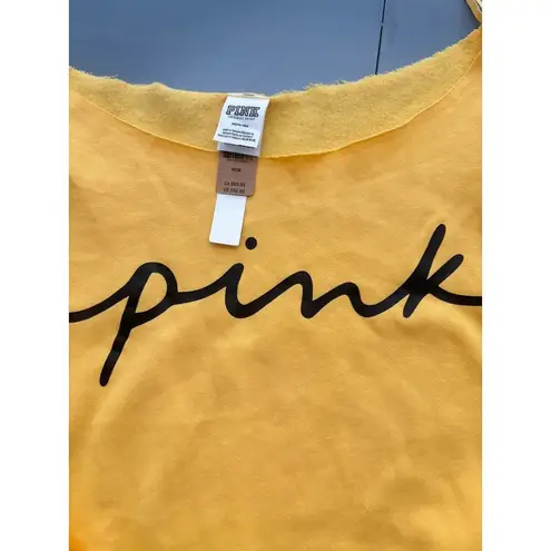 Victoria's Secret Pink Vs off the Shoulder Cropped Yellow Sz M