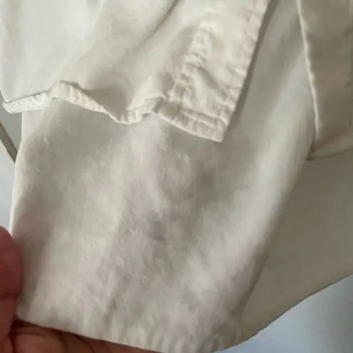 Side stitch white button down shirt Size L