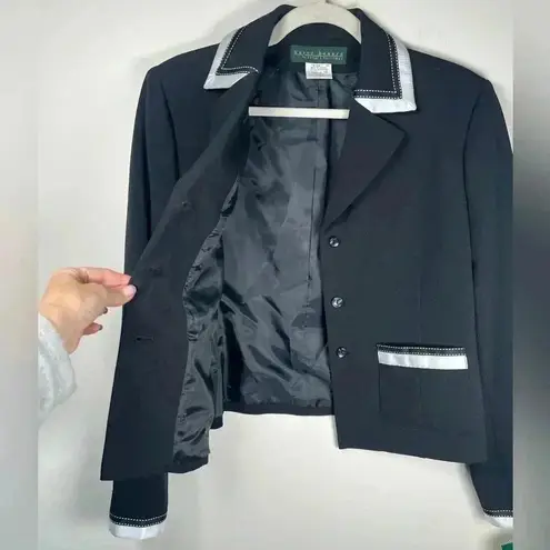 Harvé Benard New With Tags Harve Benard Jacket Blazer Black White Ribbon Trim Women’s Size 12