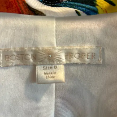 Boston Proper Woman’s Tropical Floral Long Sleeve Blazer Sz 8