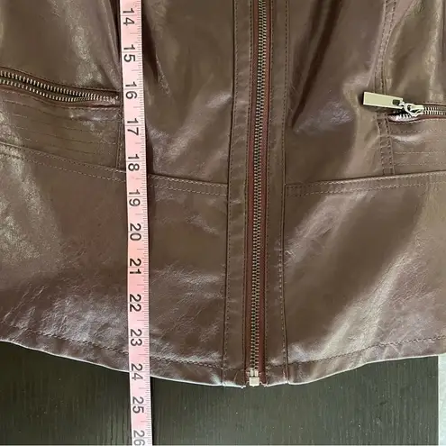 Apt. 9  Brown Faux Leather Jacket Size Large