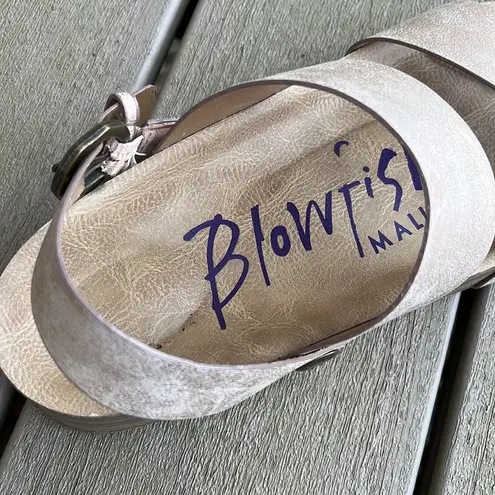 blowfish  Malibu Boutique Sandals Wedges Frosted Champagne Womens 8 Comfy