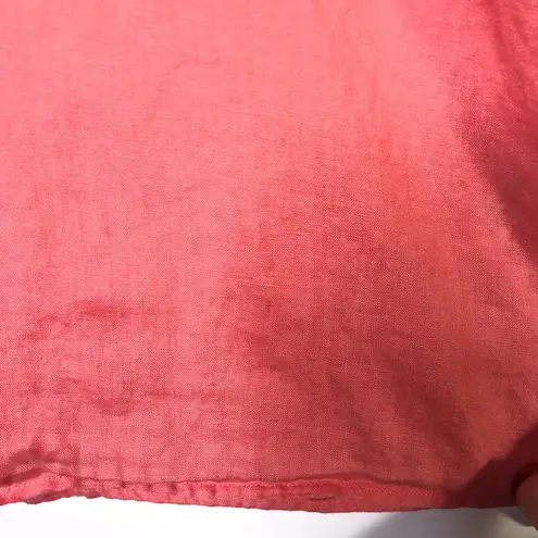 L.L.Bean  Pink Coral 100% Linen Boxy Lagenlook Sleeveless Top Size 1X