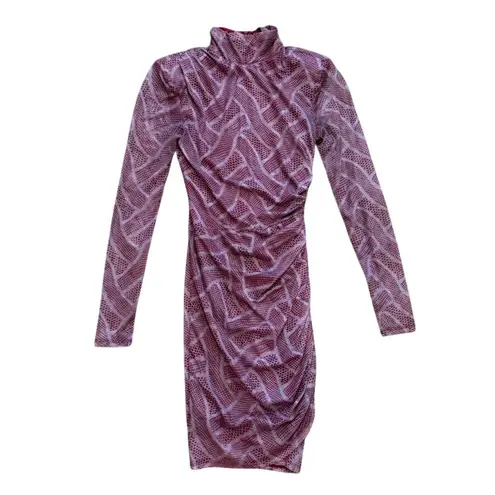 Cinq à Sept Marlene Long Sleeve Mini Dress in Purple, Size US 0