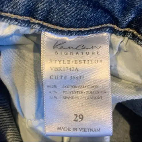 KANCAN Mid Rise Signature Ankle length Fringe Hem Distressed Jeans size 29