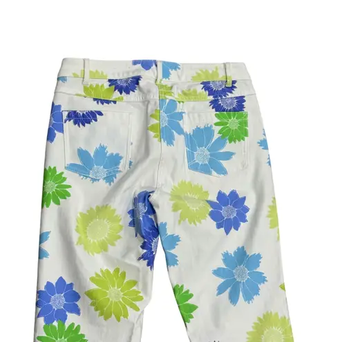 J. McLaughlin Lexi Jeans White Floral Print Jeans Size 2 RARE