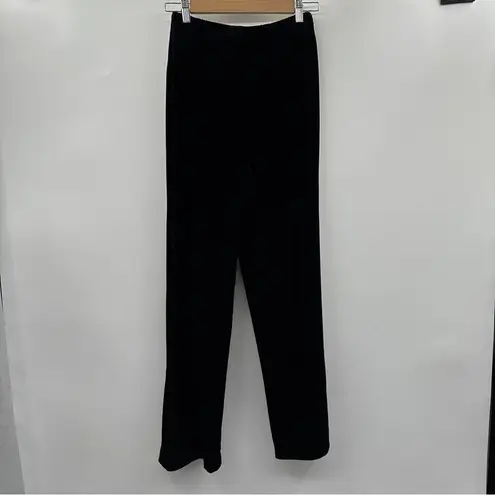J.R. Nites Pants Women's Size Small Black Crushed‎ Velvet High Rise Straight Leg