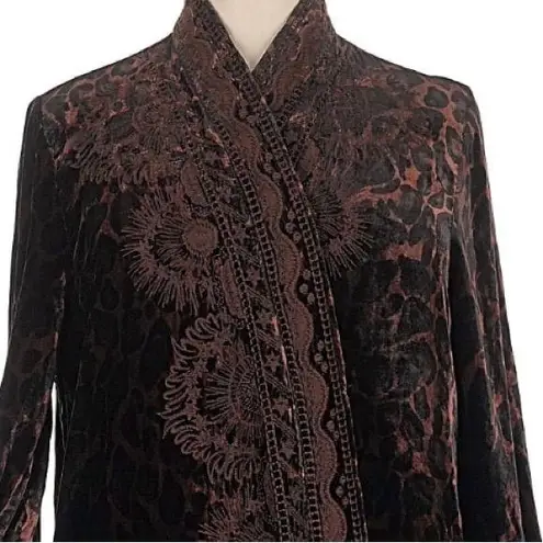 Johnny Was Maude heavily embroidered velvet duster jacket NWT