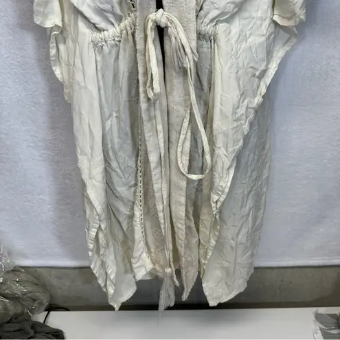 Sweet Magnolia Off White Cream Lace Tie Waist Lightweight Cardigan OS Size M