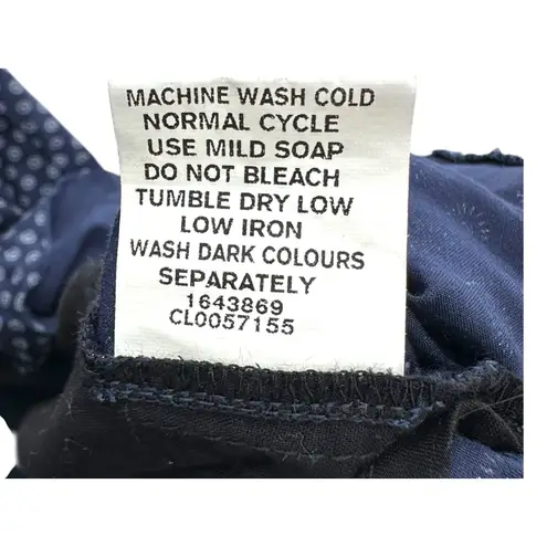 Eshakti Navy Polka Dot Cotton Wrap Dress Ruffle Hem Midi Large Cottage Classic