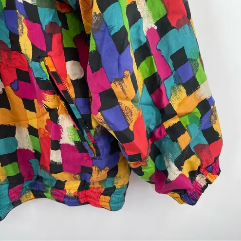 VINTAGE EVR Rousso Apparel 100% Silk Bomber Windbreaker Jacket 90s Y2K Large Size undefined