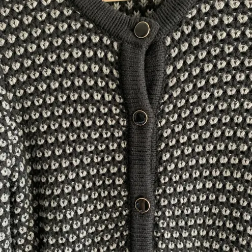 Banana Republic Black & Grey Pattern Knit Cardigan