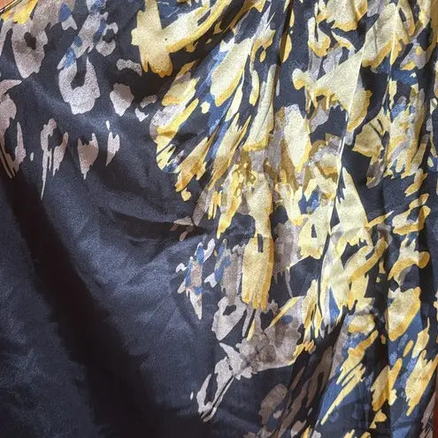 T Tahari Tahari Jewel Tone Watercolor Tie Dye Print Satin Halter Top Blouse Size Large