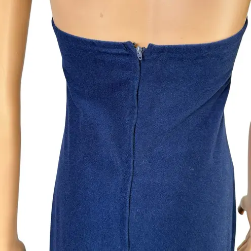 Vtg Blue Dress W/ Shrug 70s 80s Maxi Lace Bell Sleeve Halter Boho Hippie Regency Size 8