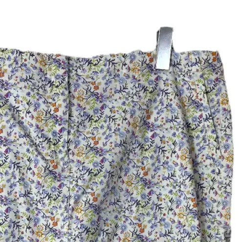 J. Jill Skirt Cream Blue Multi Floral Live