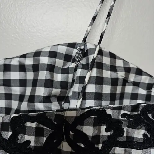 Marisa Baratelli Womens 100% Thai Silk Gingham Bustier Corset Boned In Sz 10 VTG