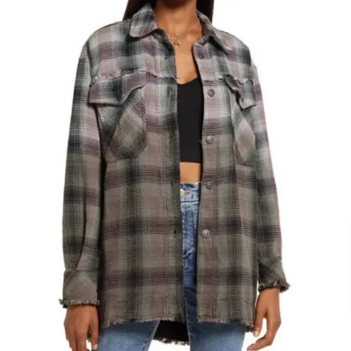 We The Free Free People  Anneil Plaid Shirt Jacket Sz XS