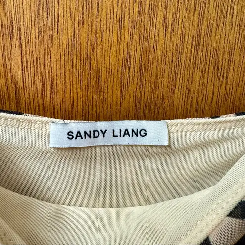 Sandy Liang Lily Leopard Print Sleeveless Ruched Mini Dress Bodycon 6