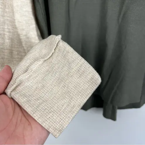 Treasure & Bond Knit Henley Long Sleeve Thermal Oatmeal Green Size Medium NWT