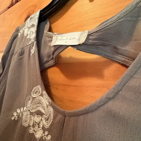 Altar'd State  Green Cream Bishop Sleeve Sundress