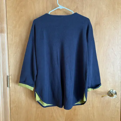 FOIL Women's Knit Vneck Sweater Blue Green New Zealand XL‎