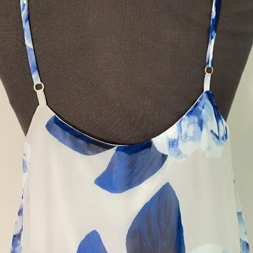 Show me your Mumu sz S Spaghetti strap tent flare floral dress NWT Blue