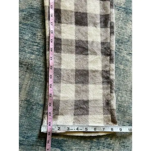 Born Cream Gray Buffalo Plaid Super Soft Plush Lounge Pajama Pants Small Gray