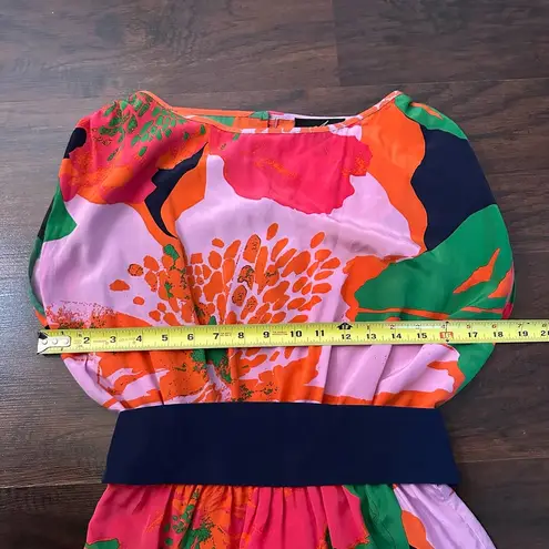 Akiko multicolor floral print silk mini dress size S