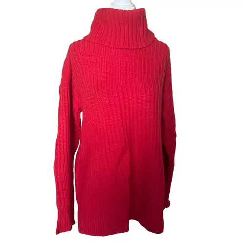 Everlane  The Italian Soft Wool Rib Turtleneck Sweater in Red Large New Womens