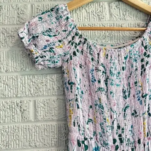 FOR THE REPUBLIC Women's Small Lavender Floral Romper Cottagecore Easy On