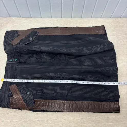 Diesel Vintage Black and Brown Skirt with leather on the side Size 31