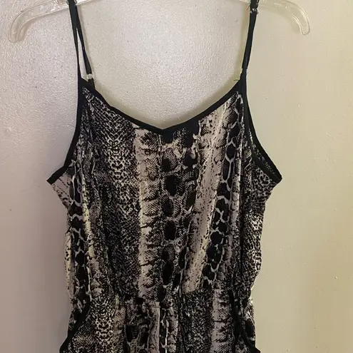 Blue Island Women’s Snakeskin Snake Print Romper M Medium Bust 40” Brown Black - Image 2
