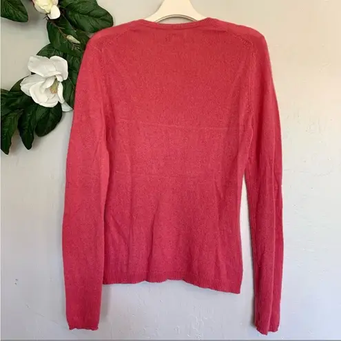 Adrienne Vittadini 100% Cashmere Pink V-Neck Sweater M