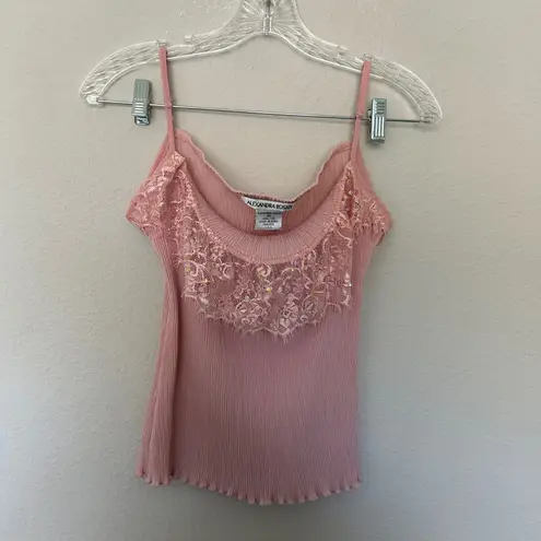 Vintage Alexandra Rossati pink tank top women's size large y2k coquette girly