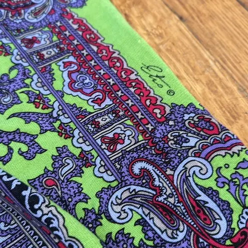 Etro Milano silk blend short sleeve paisley spring multicolor stripe knit top Green Size 4