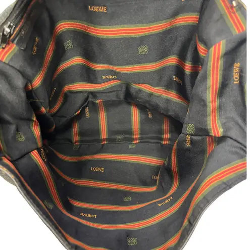 Loewe Vintage Pebbled Leather Anagram Crossbody Bag Black Brown Small