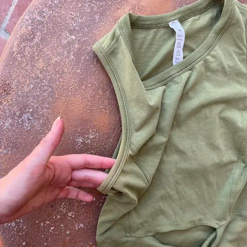 Lululemon Cropped Cotton Ribbed- Band Tank Top sz 6