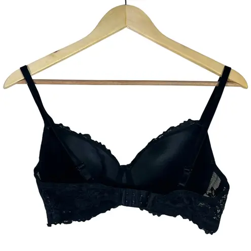 Black Lace Bra Womens 36C Padded Push