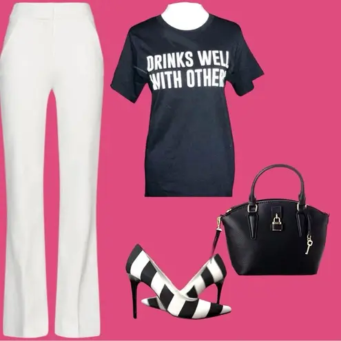 CLARA SUNWOO White Boot Cut Flare Pants new Size L