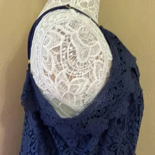City Chic NWTs Navy Blue Scalloped Lace Dress Size XL