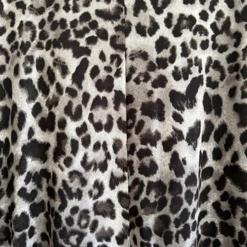 Oversized High Low Leopard Print Tunic Top Asymmetrical Layered Ruffle Modest Black