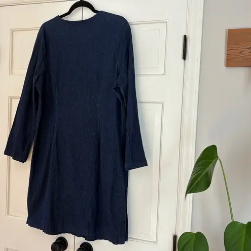 Ashley Stewart Ashley Stewart Chambray Glitter Evening Jacket Dark Blue Long Sleeve Light Coat