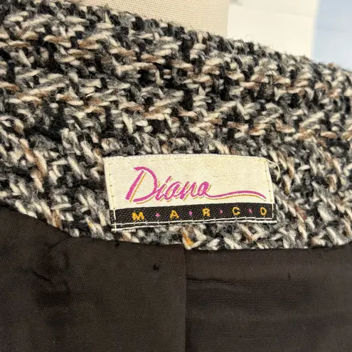 Vintage 80s Tweed Bishop Ballon Sleeve Coat Multiple Size M