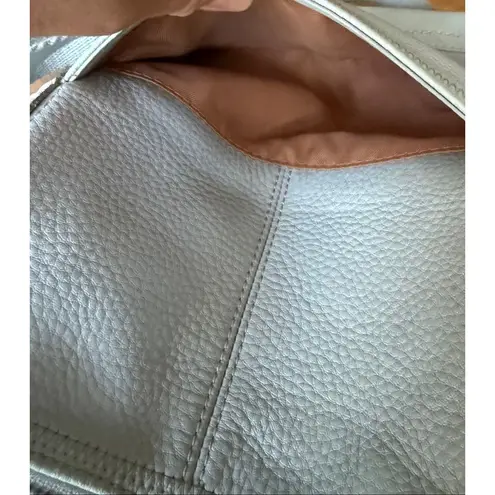 The Sak Leather Crossbody Bag Ice Grey Adjustable Strap Shoulder Purse