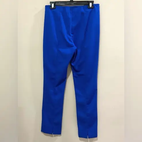 Ming Wang Blue Ankle Pant Basic Cut Straight Leg Sz XS New Sleek Polished Pants