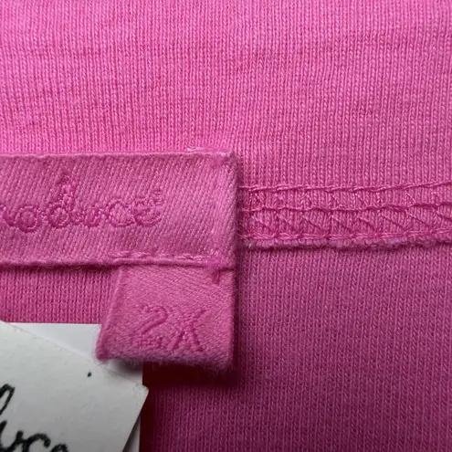 Fresh Produce Women's Baby Rib Essential Cardigan Pink Tea Rose 2X Made in USA