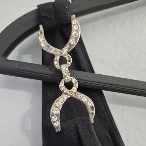 Alex Evenings goth punk 90s 2000s coquette Y2K Vintage Black Tiered Slip Dress Size 6P Petite