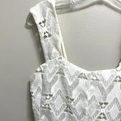 Maje Randy Dress Midi Sleeveless Lace Romantic Bridal Engagement Resort White S